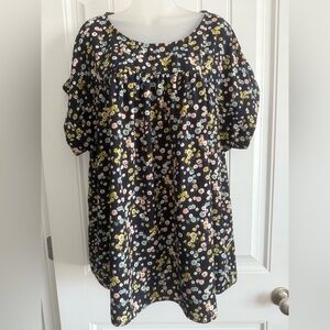 Chic Soul Floral Navy Top